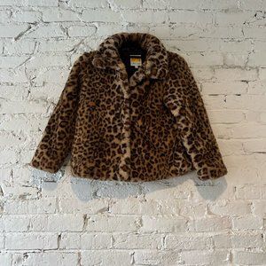 Faux Fur Cheetah Cropped Jacket